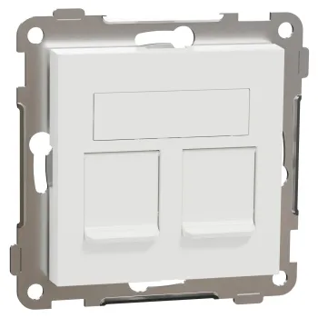 ELKO RS datauttag 2 × RJ45 Cat 6 UTP, rak, renvit
