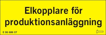 Hammarprodukter dekal Elkopplare för produktionsanläggning, gul, 120 × 40 mm