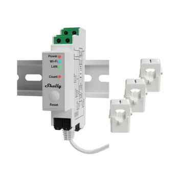 Shelly Pro 3EM 120A V2 energimätare 3-fas för DIN-skena, Matter-redo