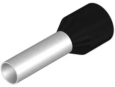 Weidmüller H6,0/20 SW ändhylsa 6 mm² med isolerkrage, svart, 100 st