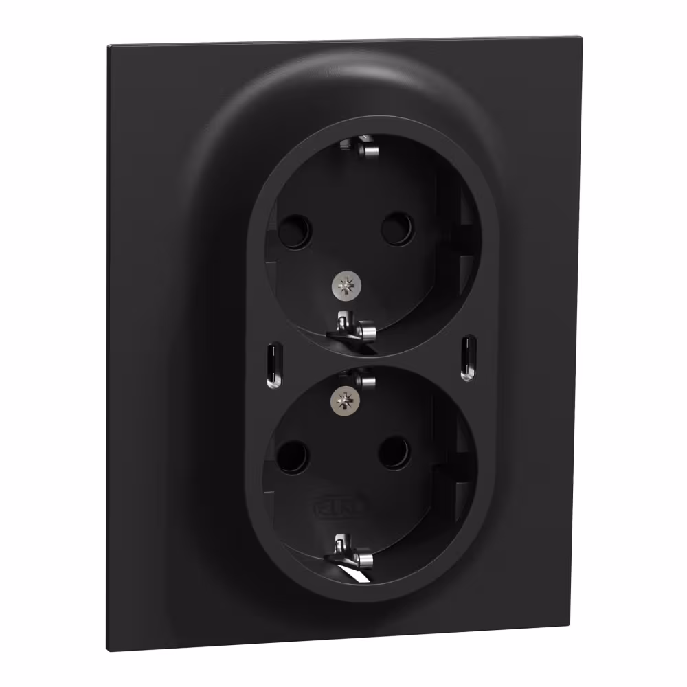 ELKO One vägguttag 2-vägs, jordat, med 2 USB-C PD, infällt, IP20