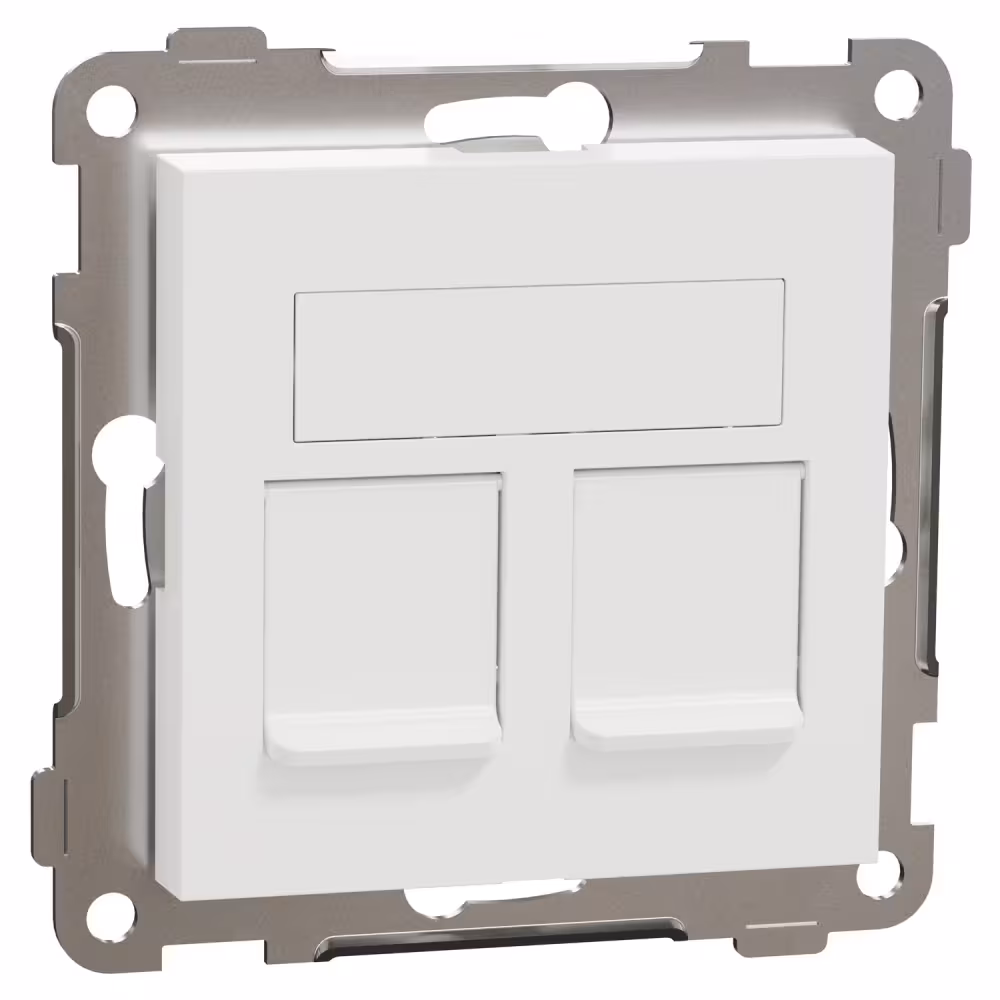 ELKO RS datauttag 2 × RJ45 Cat 6 UTP, rak, renvit