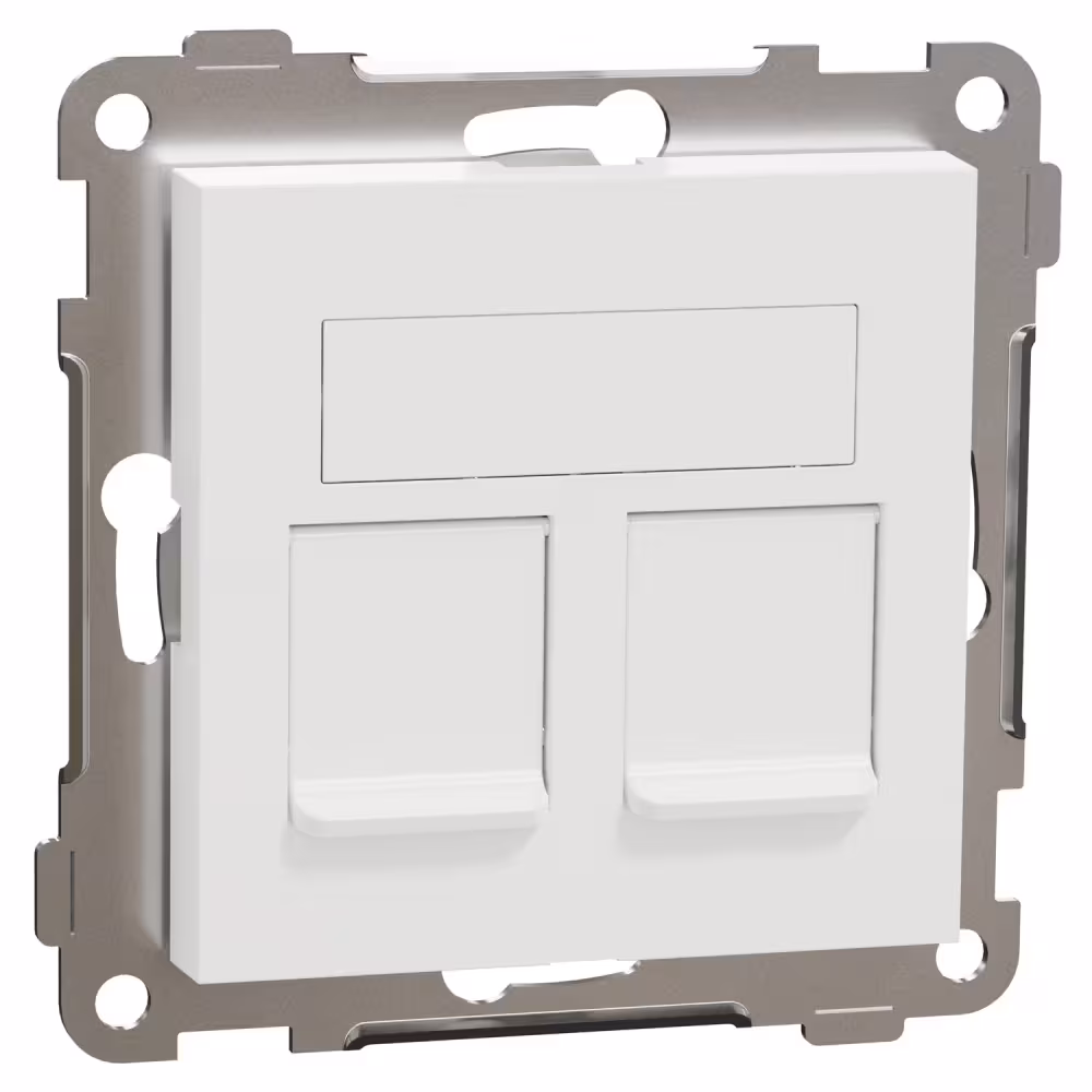ELKO RS datauttag 2x RJ45 Cat 6A STP, rak, renvit