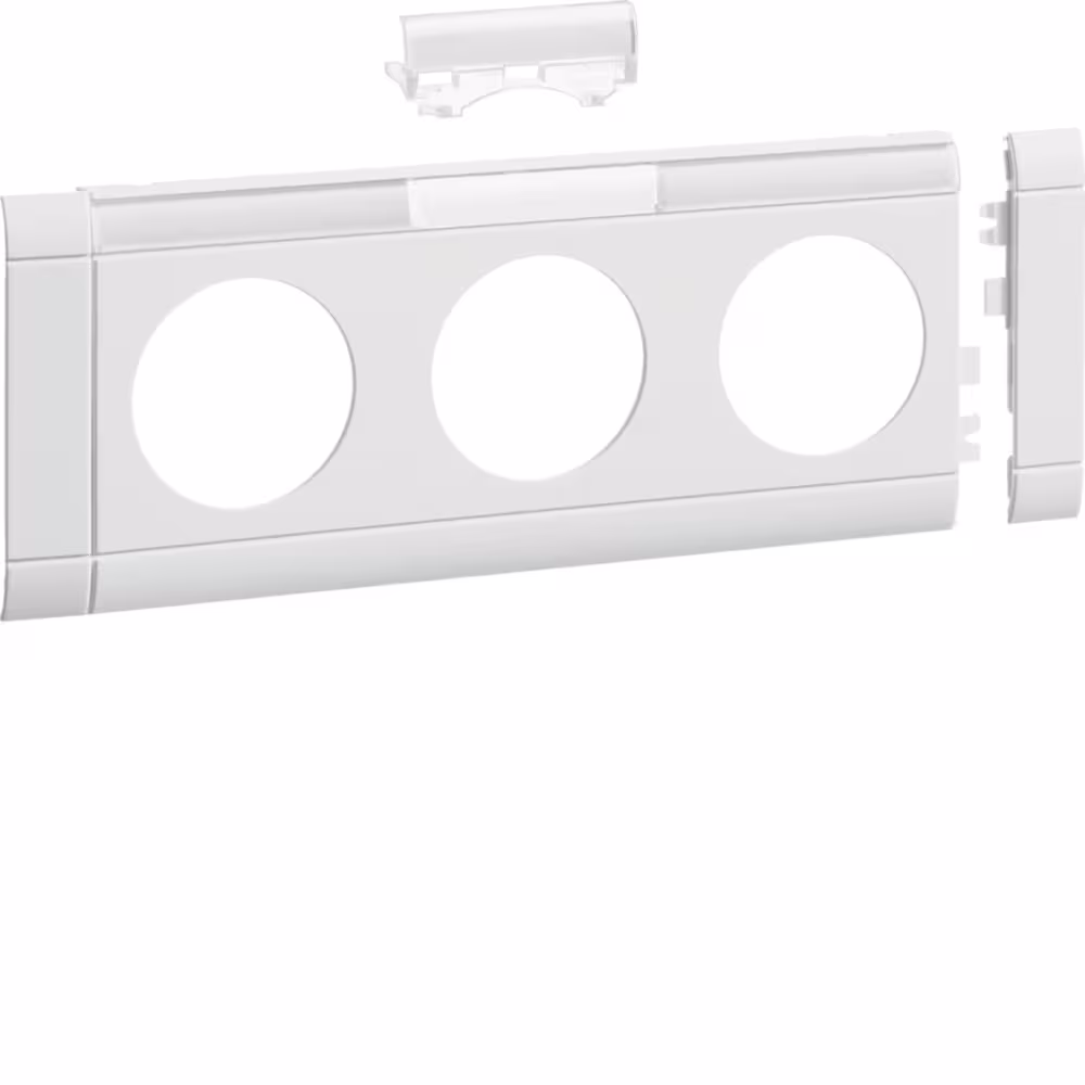 Hager Frontram 3-vägs uttag, 80 mm, vit