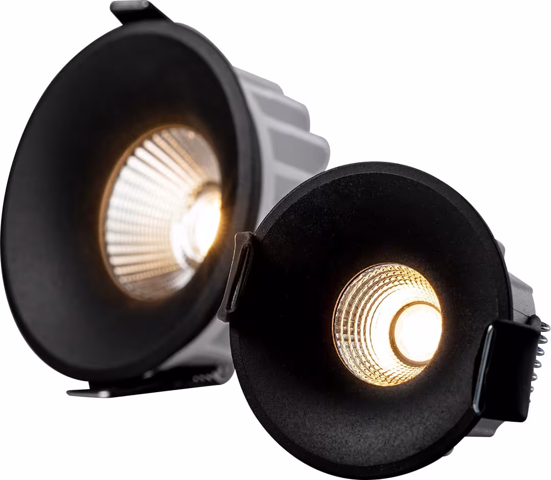Hide-a-lite Optic Deep frontring, svart aluminium, Ø90 mm