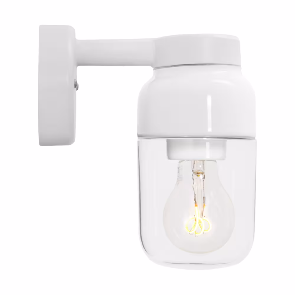 IFÖ Electric Ohm Wall 100/210 vägglampa i porslin med klarglas, E27, IP44