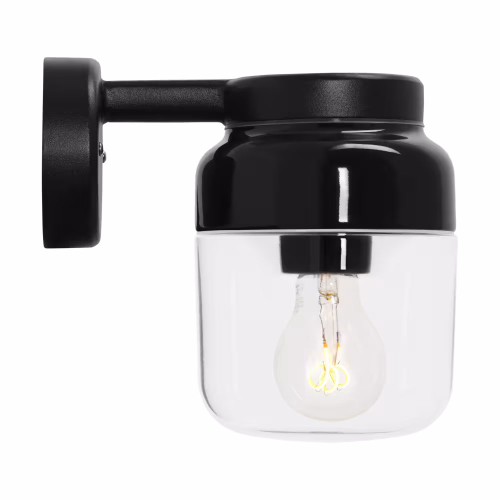 Ifö Ohm Wall 140/205 vägglampa i porslin med klarglas, E27, IP44