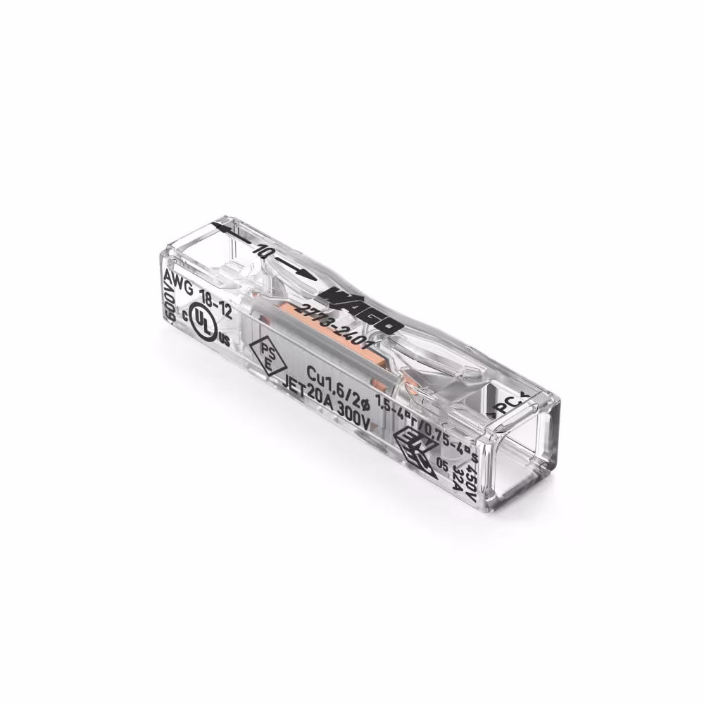 Wago 221 skarvklämma 2773-2401, push wire, 4 mm²