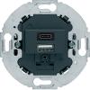 Hager 1930 USB-ladduttag A + C, 3000 mA, för infällt montage - Svart - 5200641