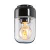 IFÖ Electric Ohm 100 vägg-/taklampa i porslin med klarglas, E27, IP44 - Svart - 7505301