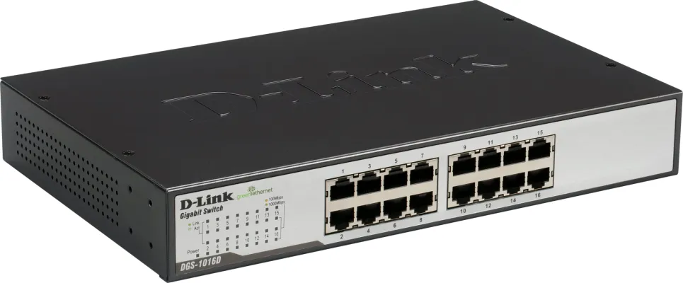 D-Link DGS-1016D ohanterad gigabit-switch med 16 portar