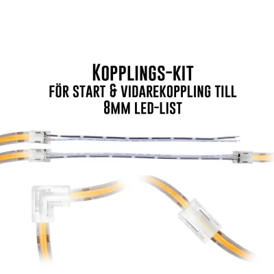 Designlight Cobby kopplingskit för LED-list 8 mm, 12/24 V