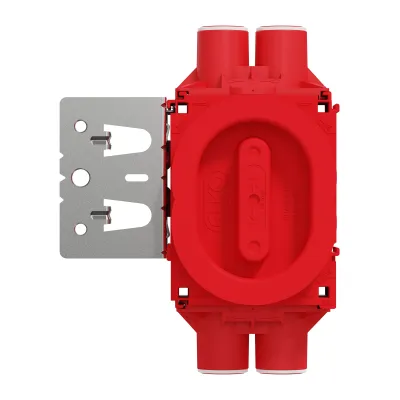 ELKO Flexi+ apparatdosa 1½ med regelfäste, 4 stuts för rör 16/20 mm