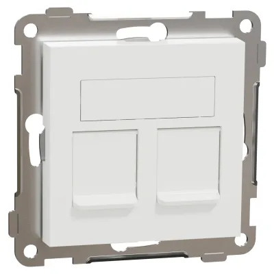 ELKO RS datauttag 2 × RJ45 Cat 6 UTP, rak, renvit