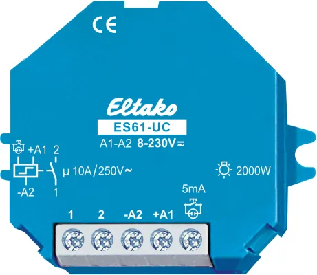 Eltako elektroniskt impulsrelä 1 NO, 10 A, glödlampslast 2000 W