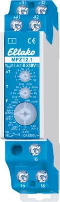Eltako MFZ12NP-230V+UC multifunktionstidrelä, 10 funktioner, 1 NO 16 A, DIN-skena