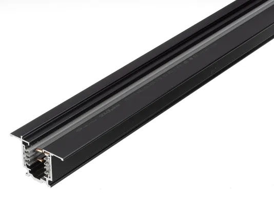 Global Trac Pro XTSF strömskena 3-fas, infälld, svart, 1 m