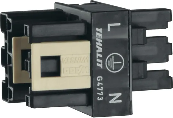 Hager Ecoline G4773 grenkontakt Wago 3-polig, L N PE