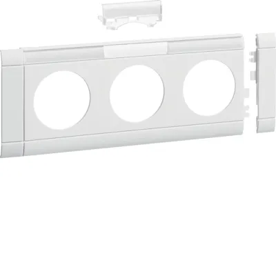 Hager Frontram 3-vägs uttag, 80 mm, vit