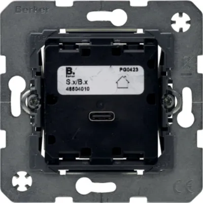 Hager S.1/B.x ladduttagsinsats med USB-C-uttag, infälld