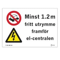 Hammarprodukter dekal ”1,2m Fritt framför centralen”, självhäftande, 150 × 105 mm