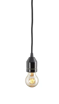 IFÖ Electric Klack pendel i svart med 2 m textilkabel, E27, IP20