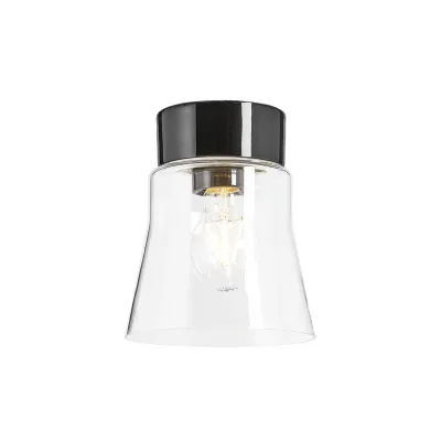 Ifö Electric Open Anna porslinsarmatur med klarglas, svart, E27, IP21