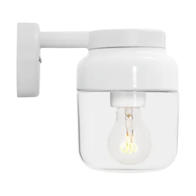 Ifö Ohm Wall 140/205 vägglampa i porslin med klarglas, E27, IP44