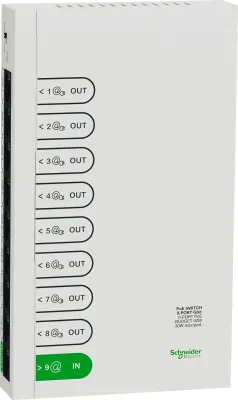 Schneider Electric Resi9 nätverksswitch, omanagerad gigabit, PoE 92 W