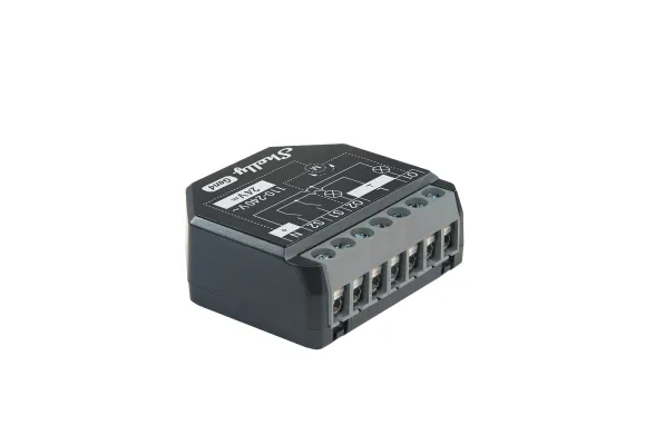 Shelly 2PM Gen4 smart relä, 2 kanaler med effektmätning, WiFi och Zigbee