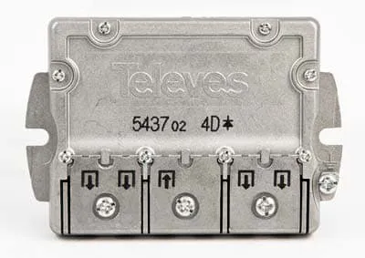 Televes Easy-F fördelare 4-vägs, 5–2400 MHz, klämteknik