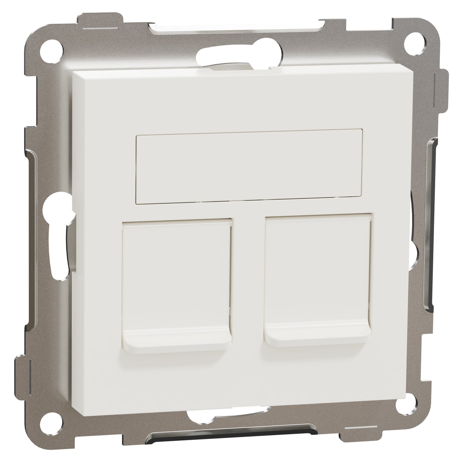 ELKO RS PLUS dubbelt datauttag 2 × RJ45 Cat 6 UTP, rak, infällt - Fjällvit - 5100471