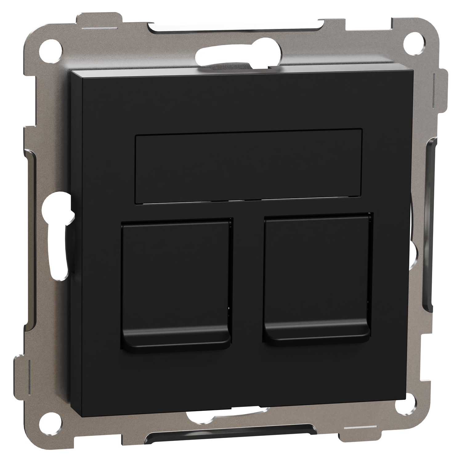 ELKO RS/PLUS centrumplatta för Keystone-jack, rak, infälld - Svart - 5100479