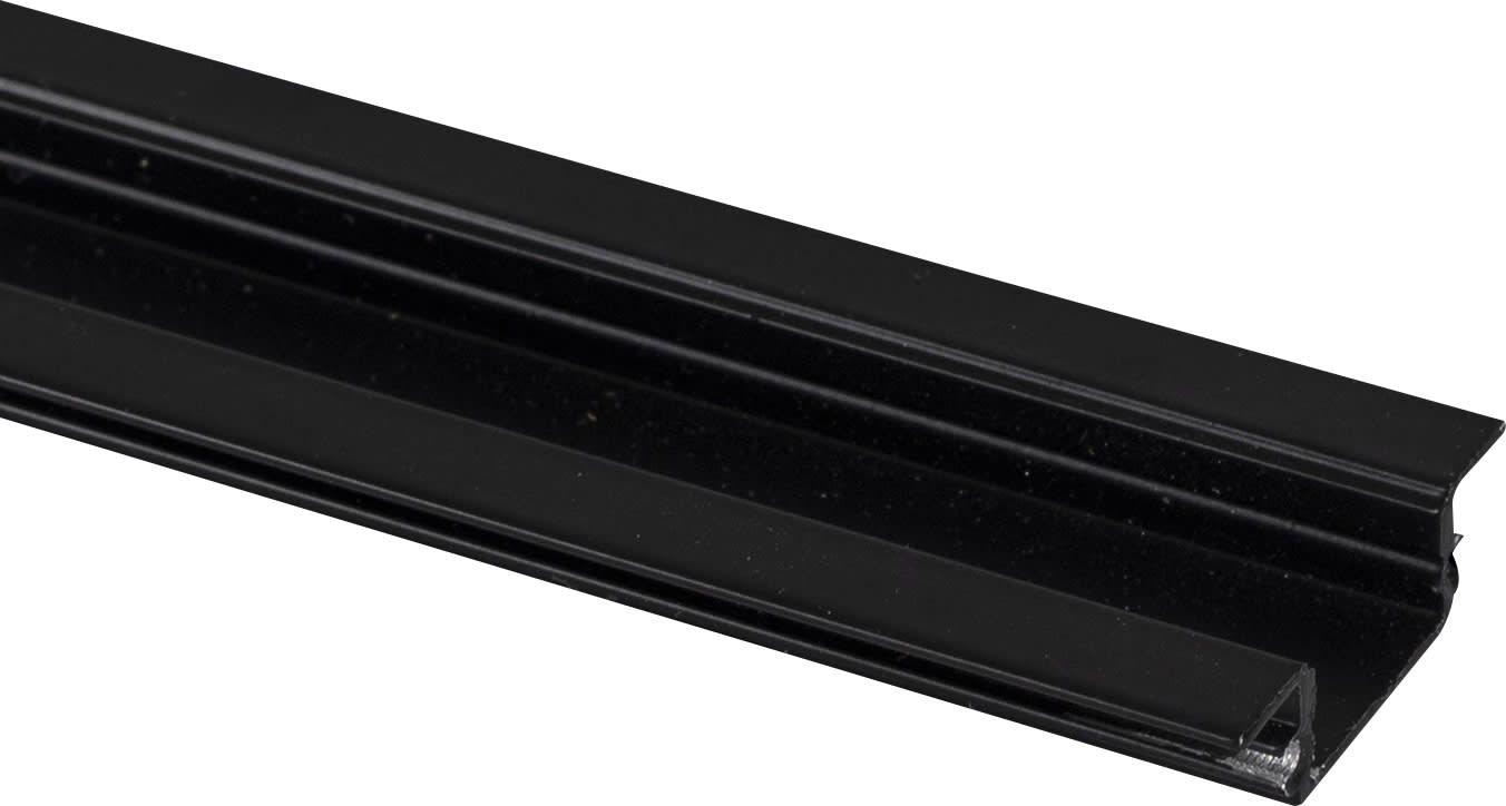 Hide-a-lite Art Thin aluminiumprofil 2 m, 8 mm låg u-profil - Svart - 7507038