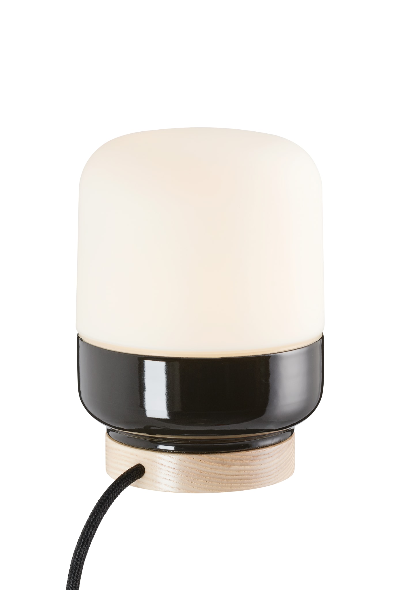 IFÖ Electric Ohm 140/115 vägg-/taklampa i porslin med matt opalglas, GX53, IP44 - Svart - 7507006