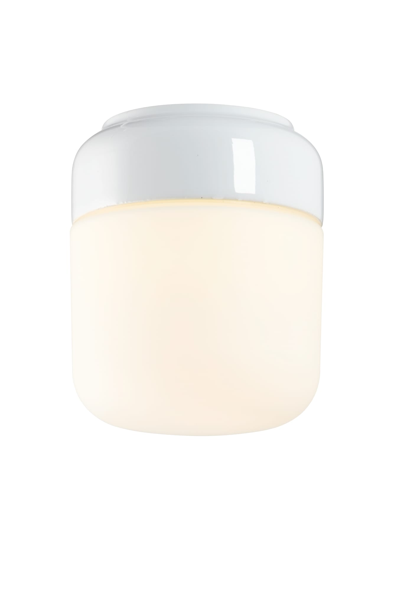 Ifö Electric Ohm 140/170 tak-/väggarmatur i porslin med matt opalglas, E27, IP44 - Vit - 7507177