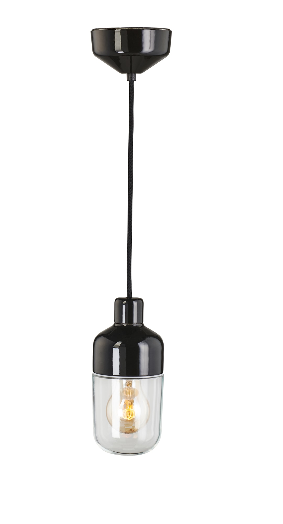IFÖ Electric Ohm Pendel 100 pendellampa med klarglas, E27, IP44 - Svart - 7506564