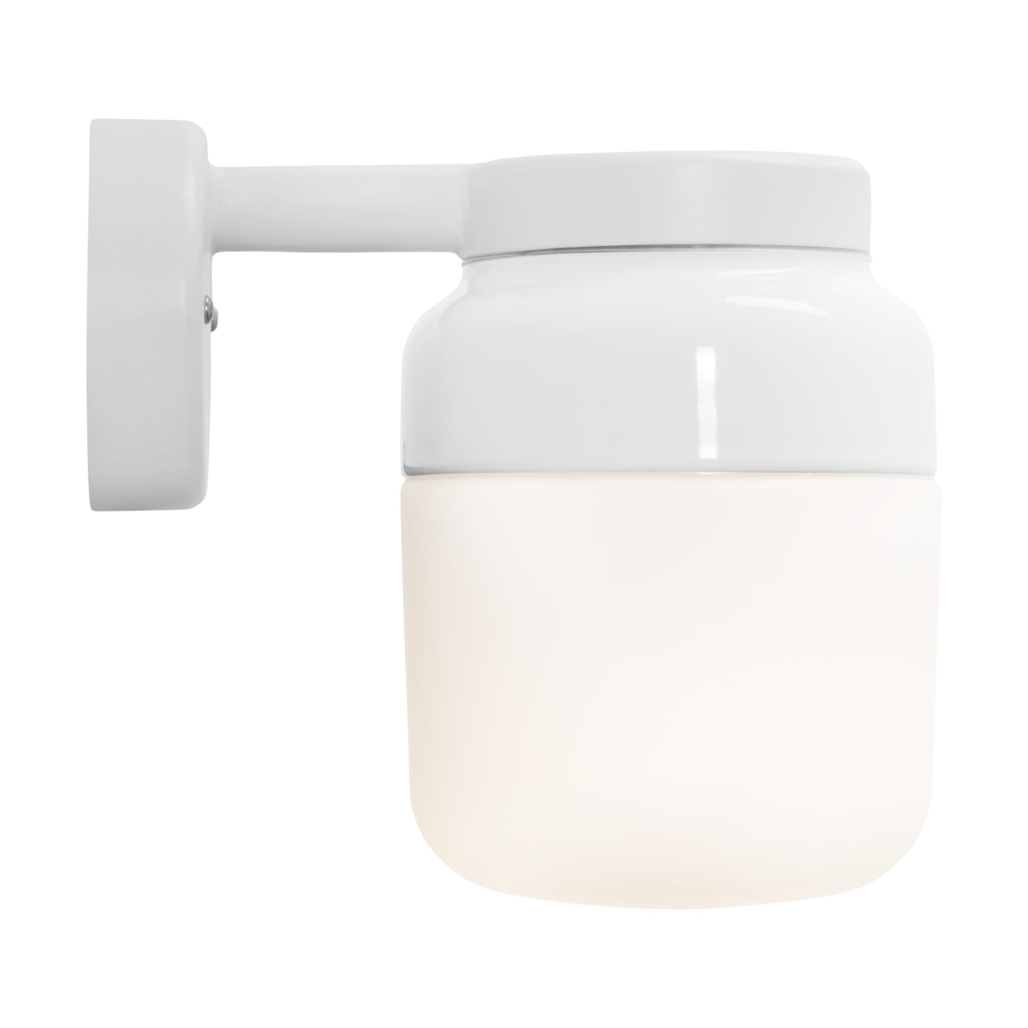 IFÖ Electric Ohm Wall 140/205 vägglampa i porslin med opalglas, E27, IP44 - Vit - 7510816