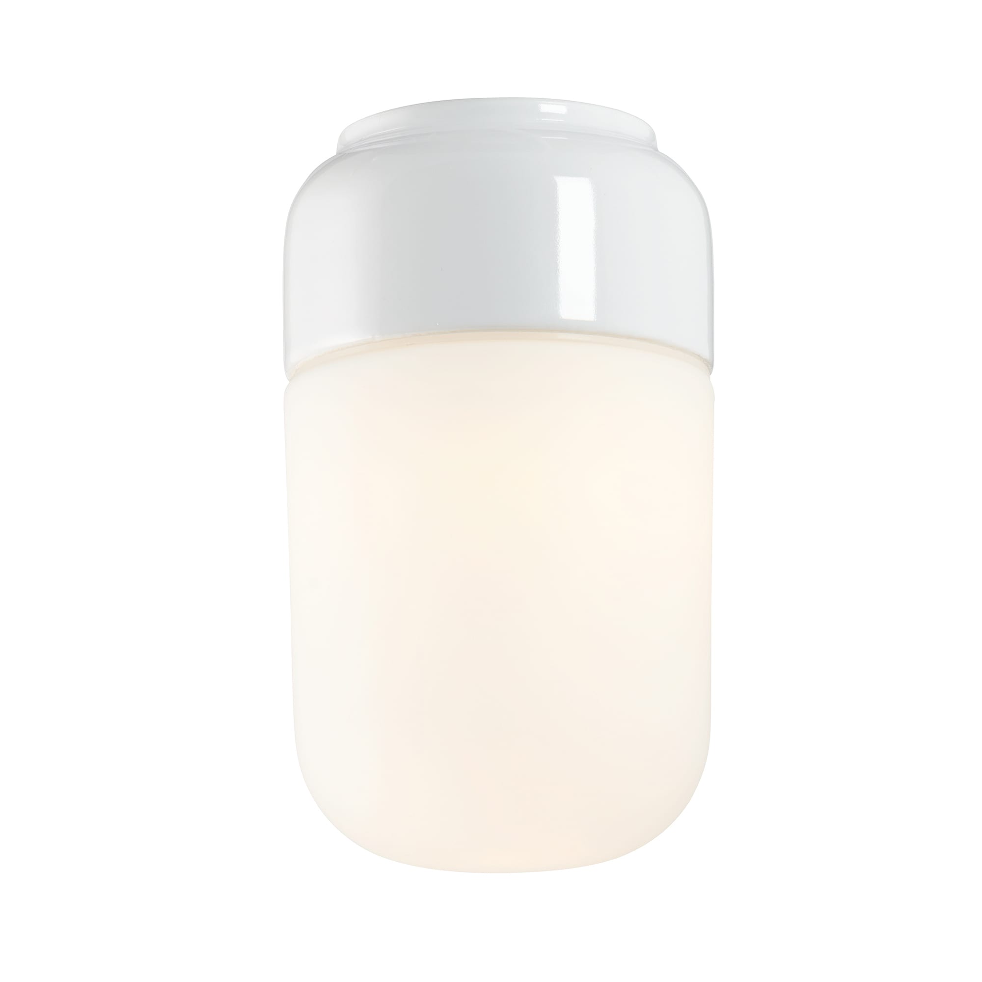 Ifö Ohm 100 vägg- och takarmatur i porslin med glaskupa, E27, IP44 - Vit - 7505295