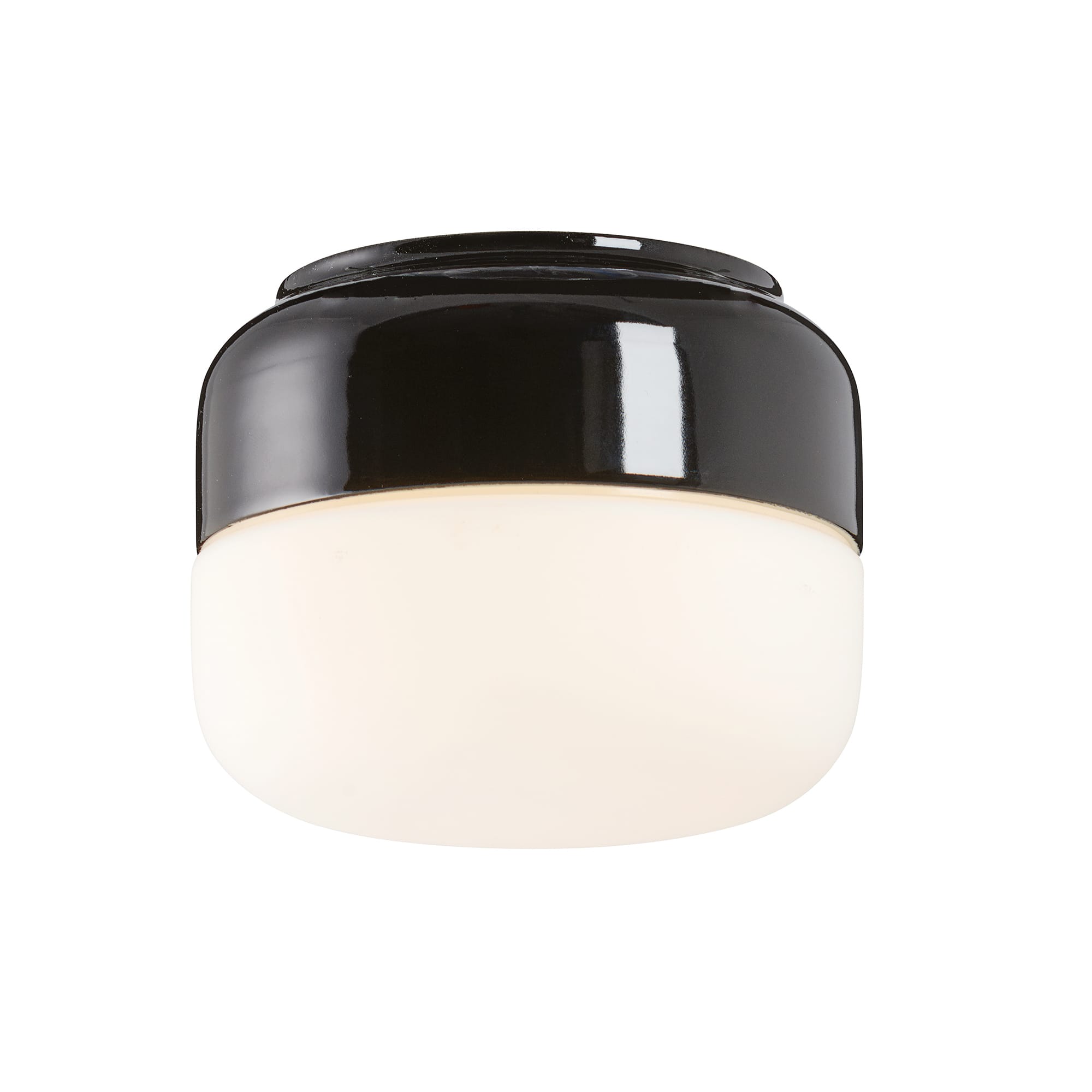 Ifö Ohm 140 LED vägg-/taklampa i porslin, 10 W, 3000 K, IP44 - Svart - 7505307